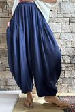 Tasha Cushion Cotton Sia Barrel Pant Navy